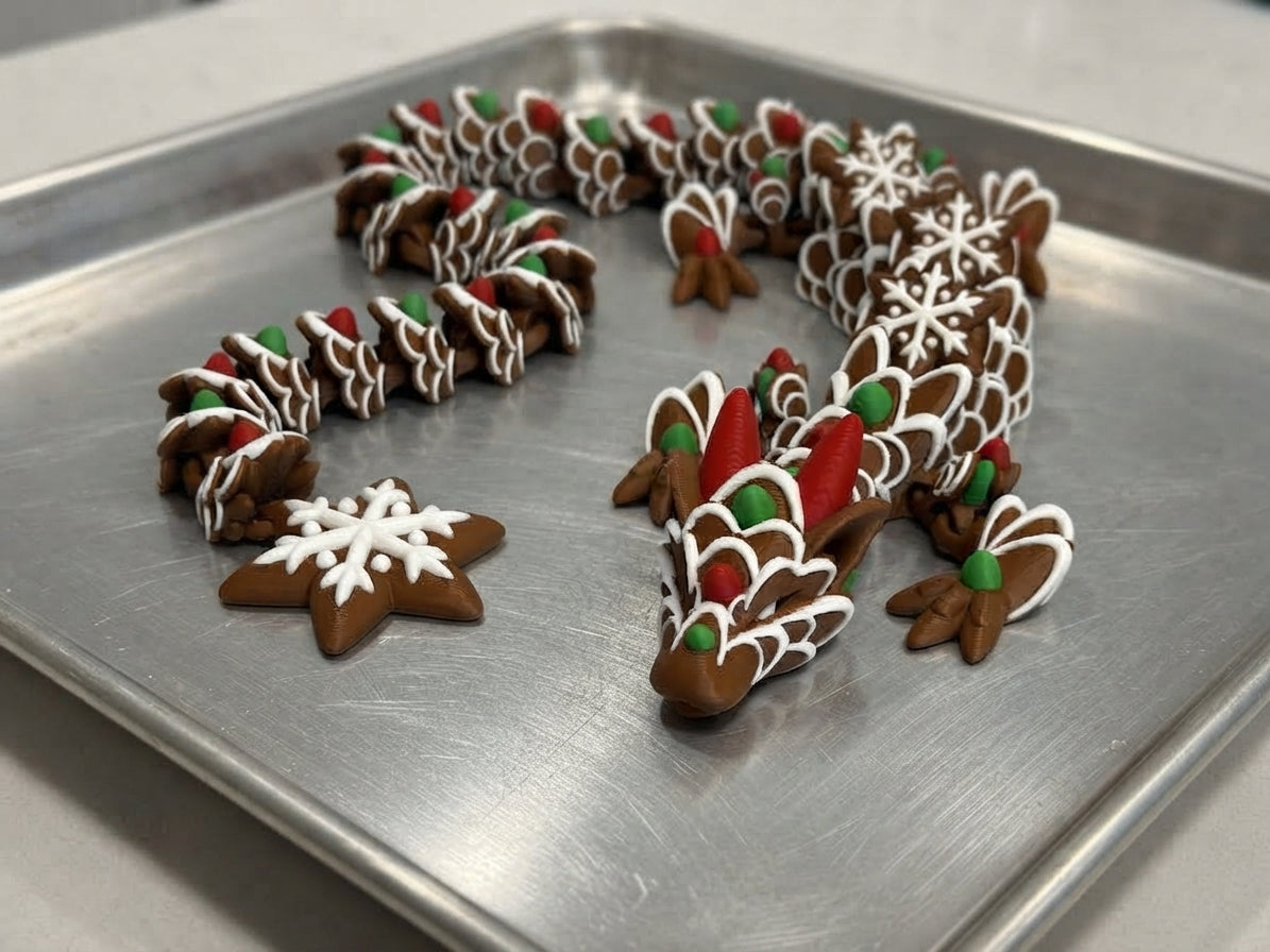 🍪 The Articulated Gingerbread Cookie Dragon (2 Sizes)