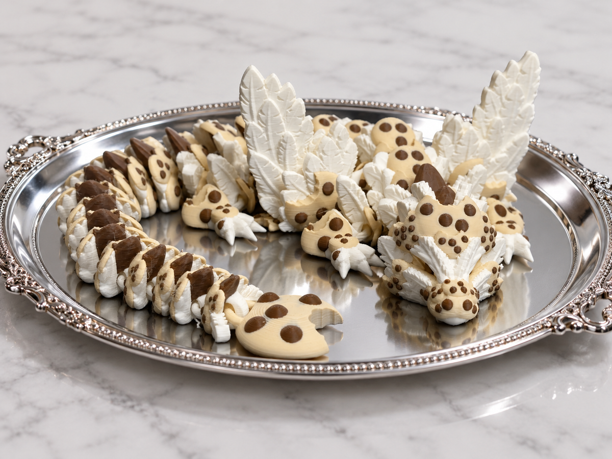 Large Chocolate Chip Cookie 3d printed Dragon