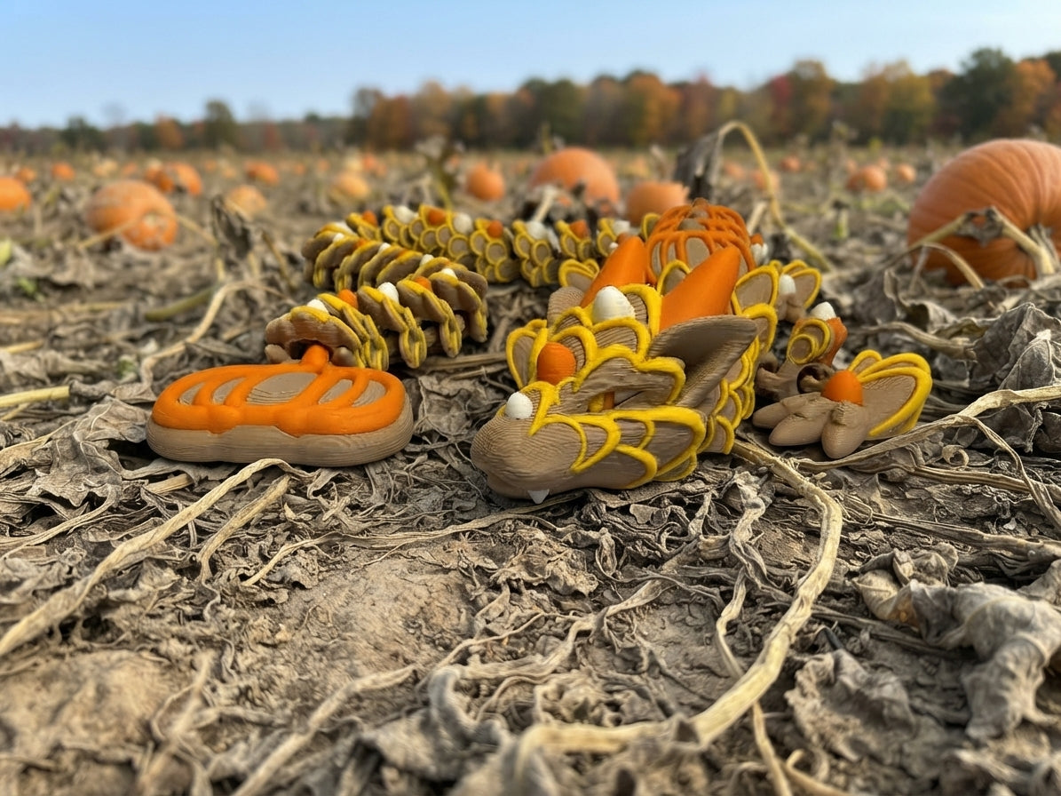 Articulated Pumpkin Cookie Dragon (2 sizes)